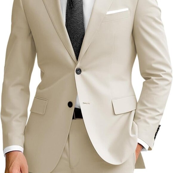 Other - Men's 2 Piece Suit Slim Fit Suits for Men Two Button Blazer Formal Business Jack